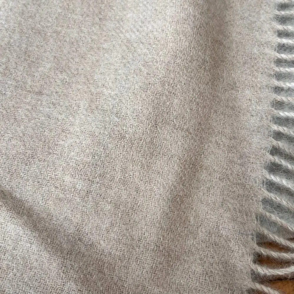 KUNA 100% Baby Alpaca Striped Fringed Scarf Made in Peru NWT